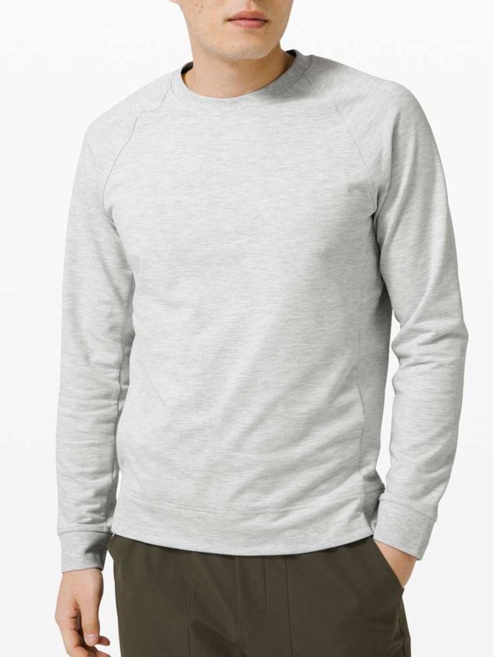 Lululemon City Sweat CrewHeathered Ultra Light Grey / Sea Salt Size M Medium